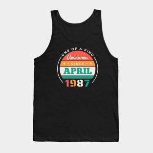 Retro Awesome Since April 1987 Birthday Vintage Bday 1987 Tank Top